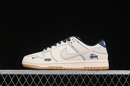All categories Nk SB Dunk Series Nk SB Dunk Low High-end customized low-top sneakers Nike SB Dunk Low Stusi co-branded Blue line raw rubber Anniversary high-end customized low-top casual sneakers JJ2508-559